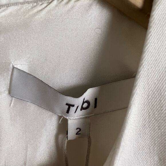 Tibi Florence White Long Puff Sleeve Mini Dress Size 2 - Picture 13 of 13